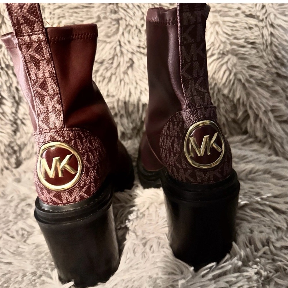 Michael Kors Burgundy Combat Boots - Picture 4 of 7